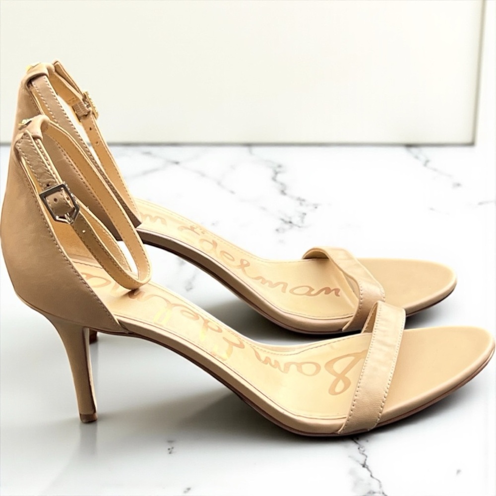 Sam Edelman Elegant Tan Ankle Strap Heels